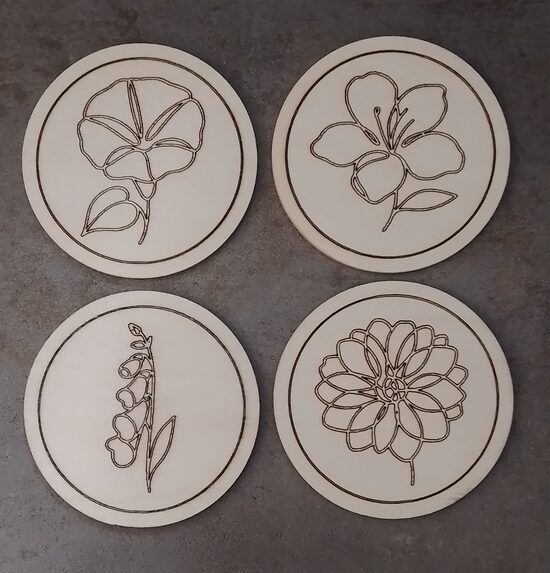 Onderzetterset bloemen